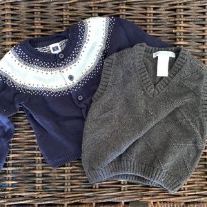 Janie and Jack sweater and sweater vest, 6-12 months